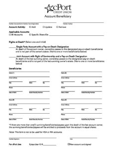 Account Beneficiary Form