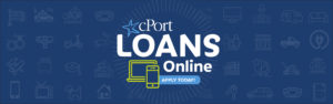 Image that reads “cPort Loans Online, apply today!”