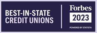 Forbes 2023 logo for Best-in-State Credit Unions, Powered by Statista