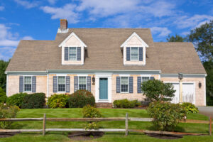 Luxury New England House, Chatham, Cape Cod, Massachusetts. Blue Sky.